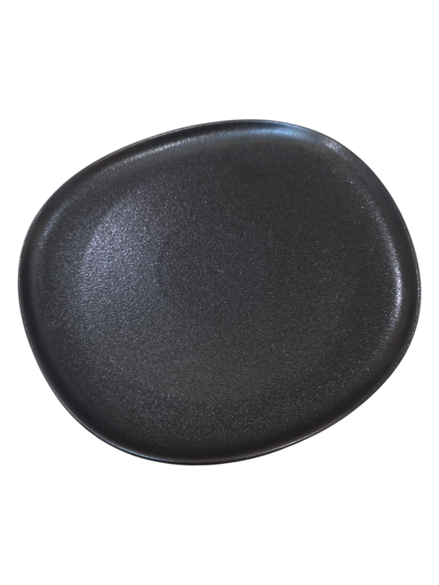 Assiette ovale en céramique noire · 26 × 24,7 × 2,3 cm