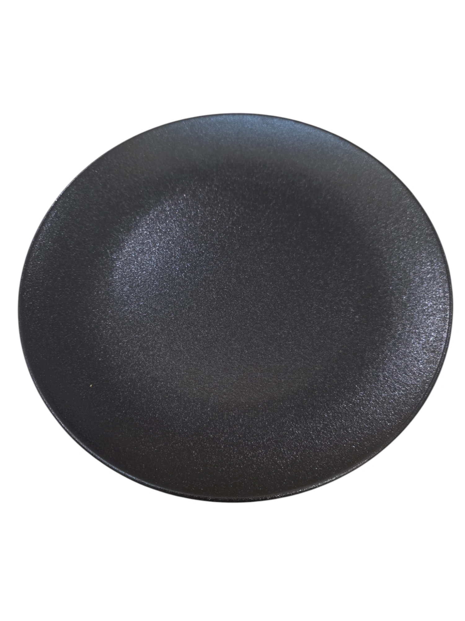 Assiette ronde en céramique noire mate · 27 × 27 × 3 cm