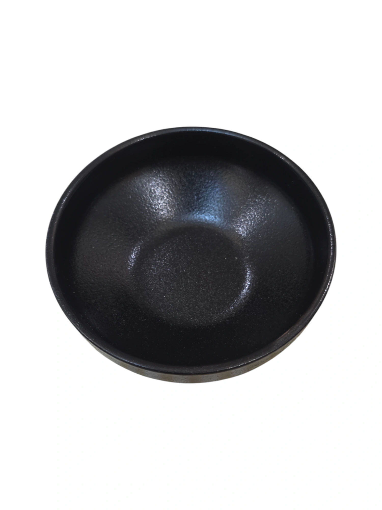 Bol rond en céramique noire mate · 14 × 14 × 5 cm