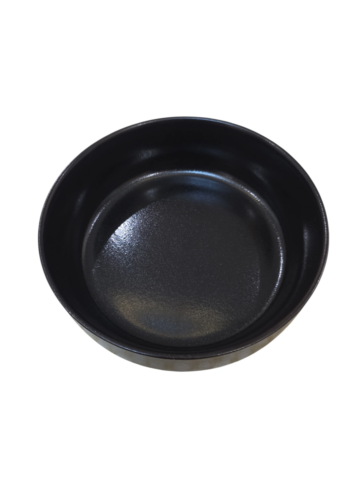 Grand bol rond en céramique noire mate · 18,5 × 18,5 × 5,7 cm