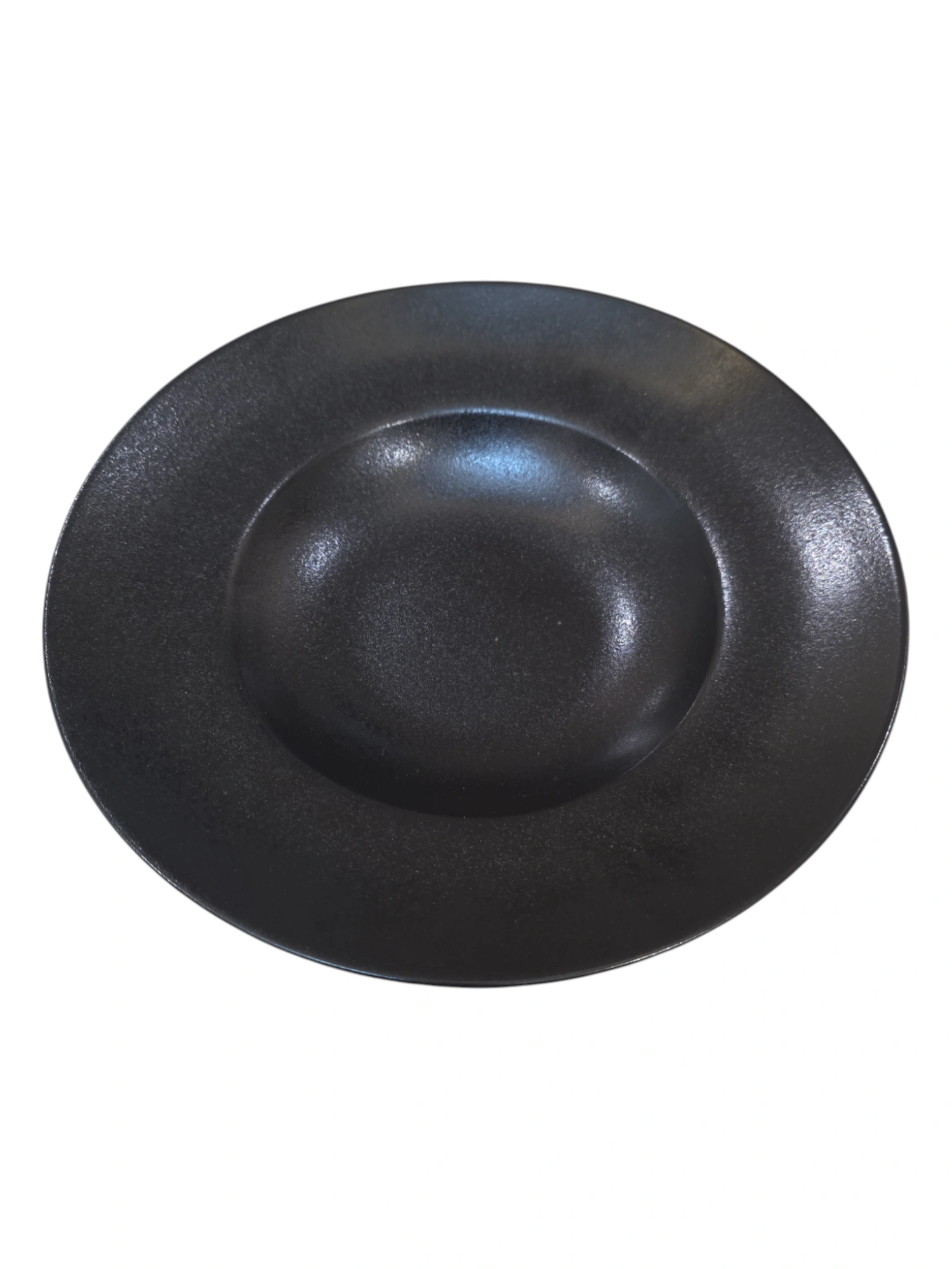 Assiette creuse ronde en céramique noire mate · 27,5 × 27,5 × 5,5 cm
