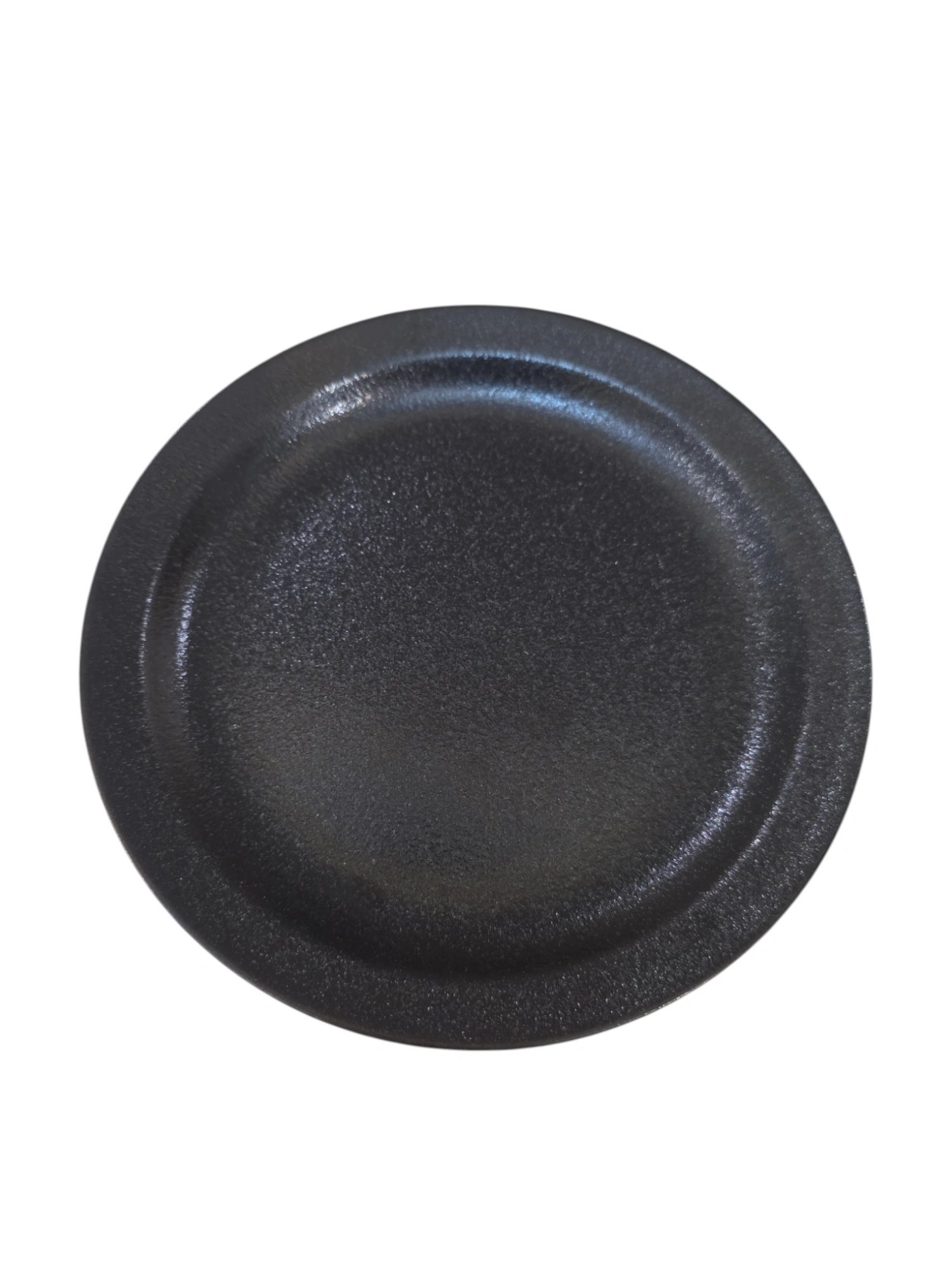 Assiette ronde en céramique noire mate · 18,5 × 18,5 × 2,3 cm