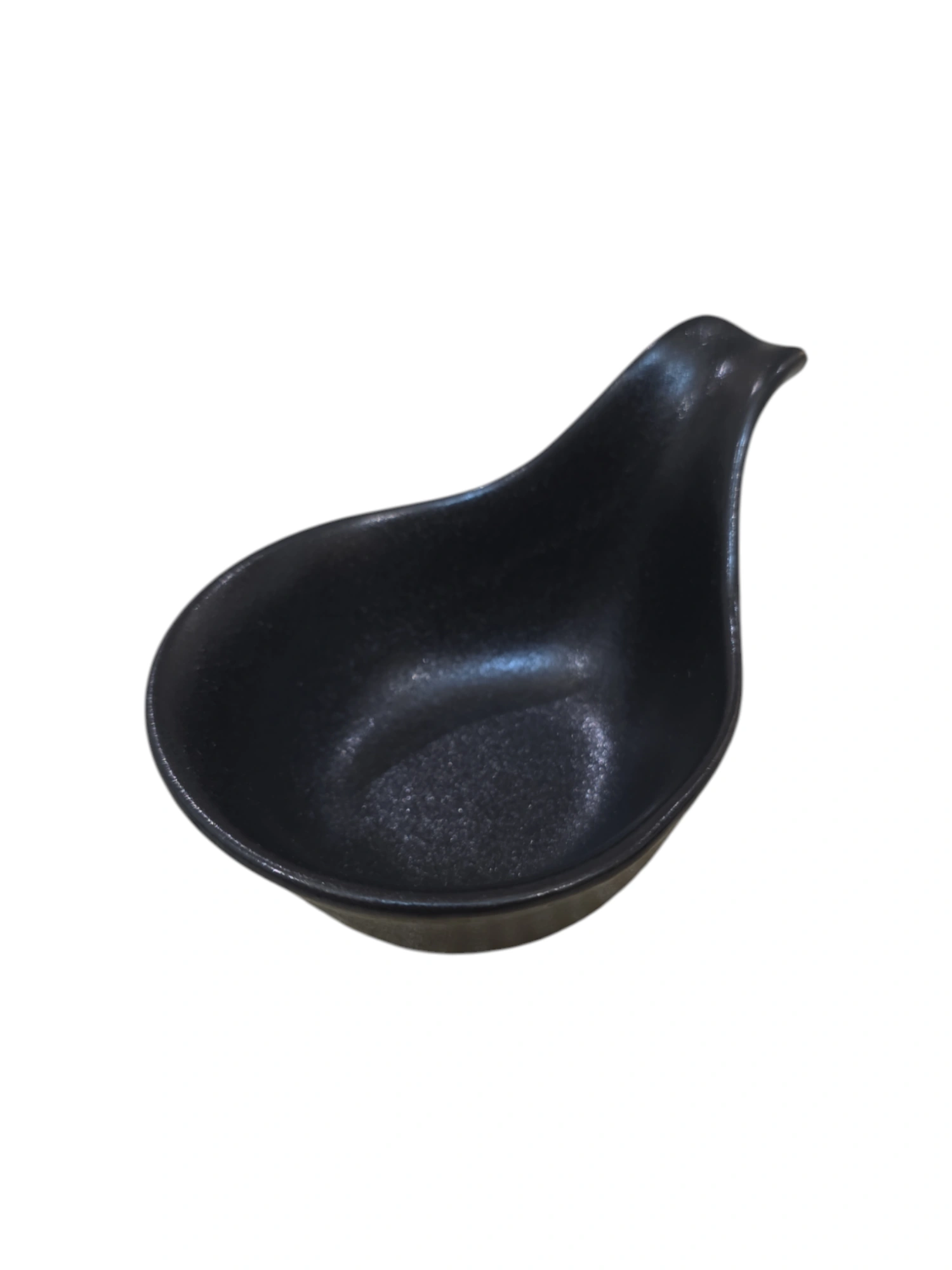 Petit bol à sauce en céramique noire mate · 12 × 8,2 × 6 cm