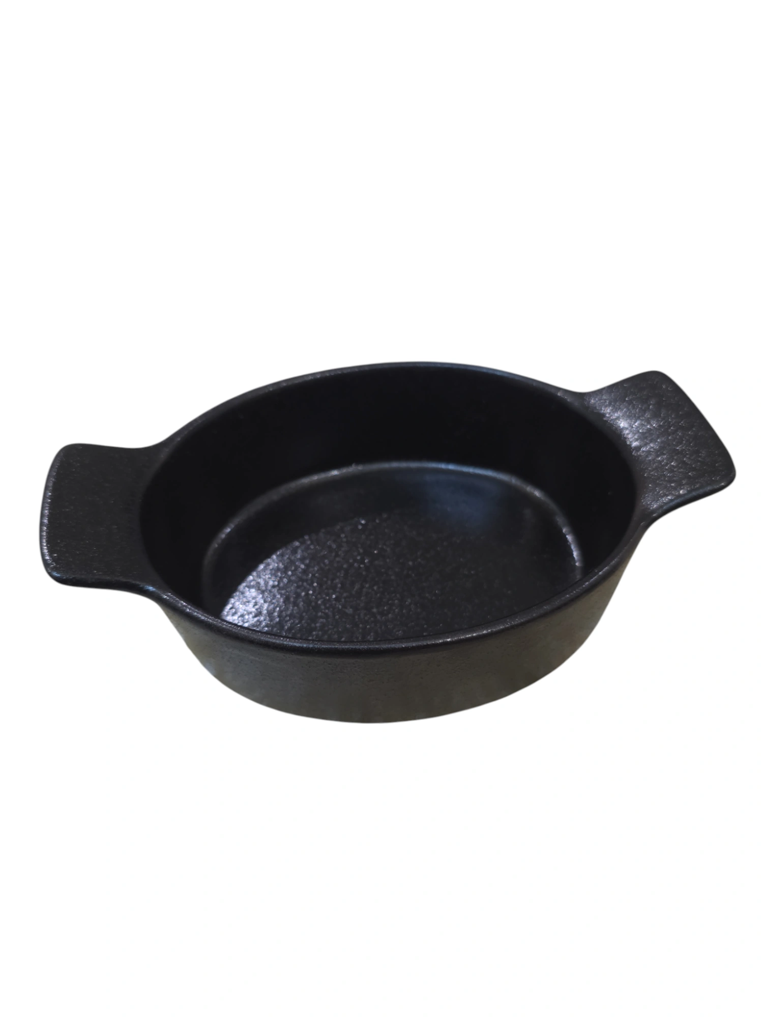 Plat ovale en céramique noire mate avec poignées · 17 × 10,2 × 5 cm