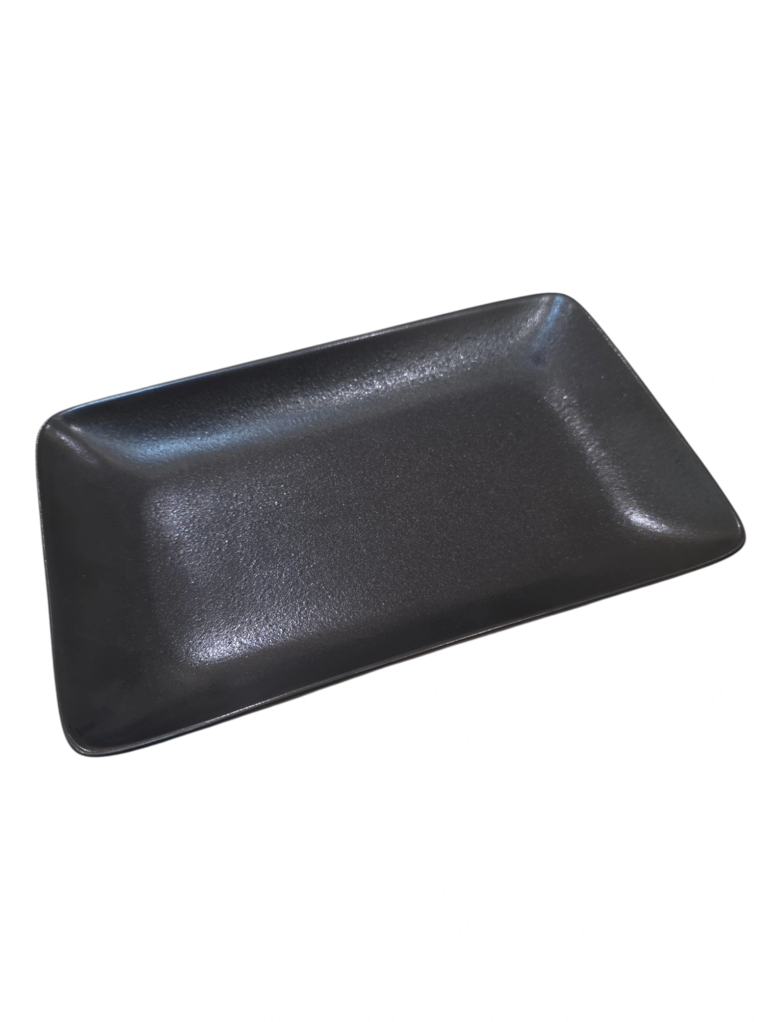 Plateau rectangulaire en céramique noire · 21 × 13 × 2.5 cm